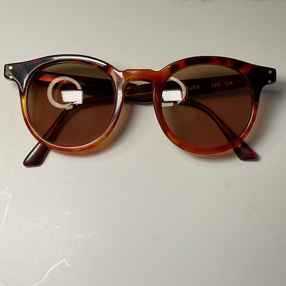 L.A. Eyeworks Vtg Sunglasses 123 104 Round Tortoiseshell Brown Frames Only - Picture 2 of 13
